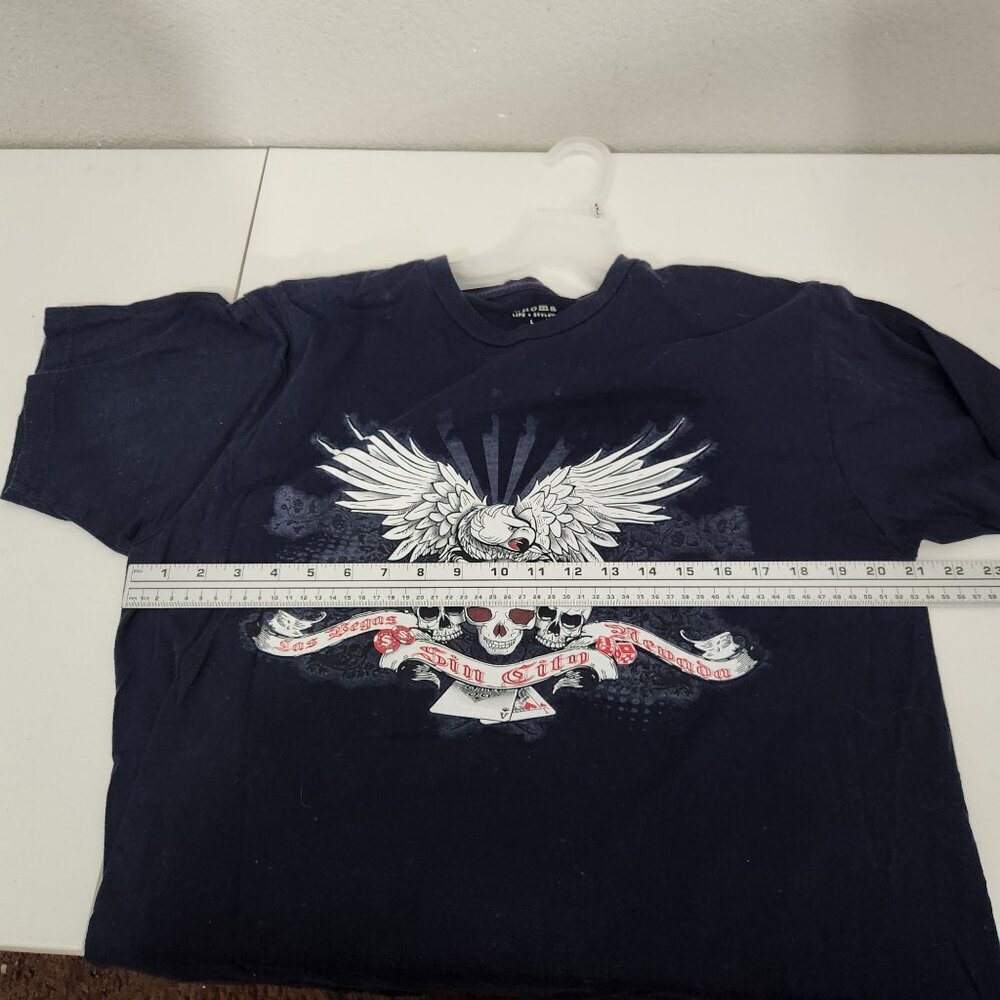 Sonoma Graphic Shirt Skull & Wings Design Las Vegas Sin City Theme Mens L - Picture 7 of 8